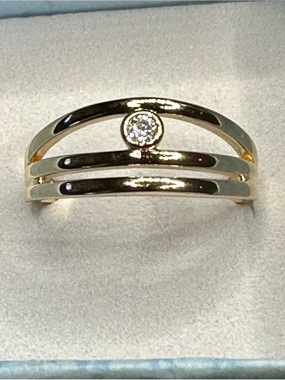 14K Gold Electroplated CZ Minimalist Ring
